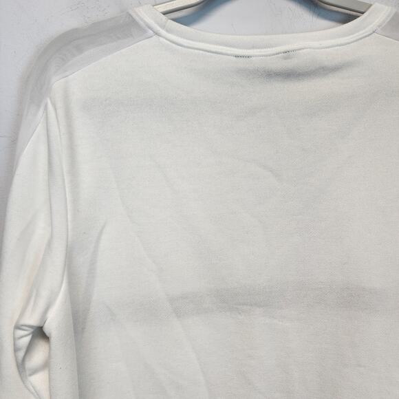 Kay Unger Performance Mesh Top Size M White French Terry Long Sleeve Casual - Picture 10 of 15